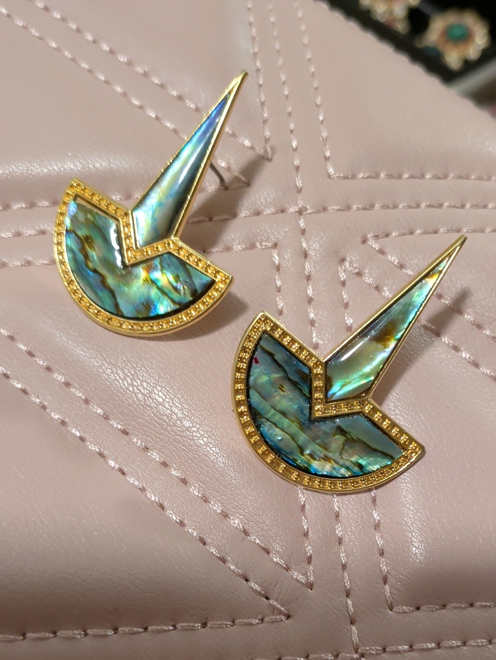 DURI Art Deco / Art Nouveau revival Abalone Vintage earrings
